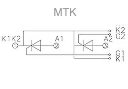 MTK 사이리스터 모듈의 음극 배선도(공통 음극 회로)